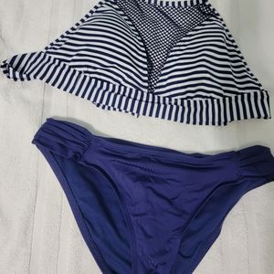 Navy Striped Bikini